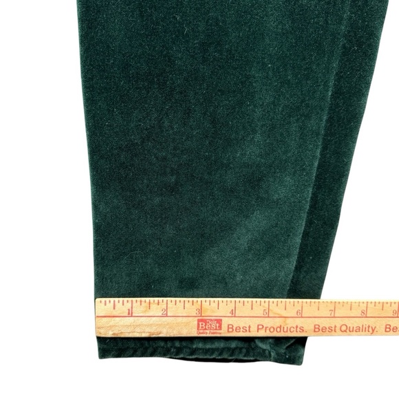 Vintage Claudio Angelli Dark Green Velvet Pants Womens 28/5 High Rise Button Fly - Picture 14 of 14